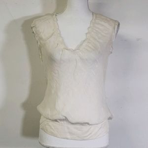 Beautiful and Ultra Fem Sheer Cream Blouse J Crew